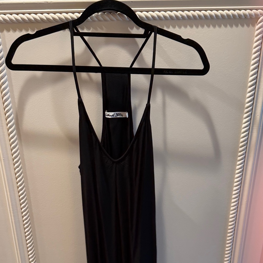 Black Maxi Dress with Strappy Back - Picture 2 of 4